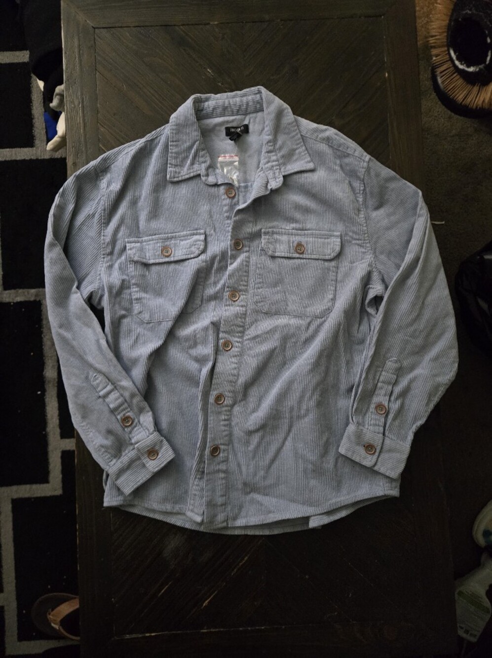 Forever 21 Light Blue Pinstriped Button-Down Shirt